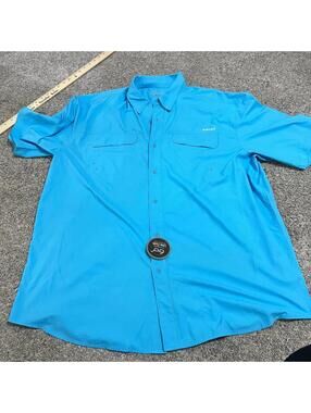 Ariat AriatTek Heat Series Blue Short Sleeve Button Up Shirt XL NWT